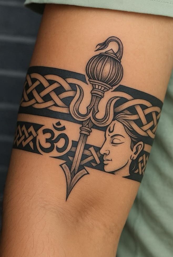 Shiva armband tattoo with Om symbol